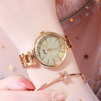 GEDI 81034 Fashion Casual Watch Hot Sale Women Elegant Luxury Stainless Steel Alloy Strap Waterproof Ladies Diamond Rhinestone Analog Quartz Wristwatch