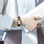 GUOU 6036 Square Watch Simple Square Dial Shell Face Women's Belt Watch Women's Fashion Vintage Women's Watches