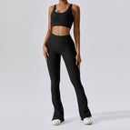 New Leisure Sports Yoga women Suit Thread Wide Leg Micro Horn Pilates Back Fitness running yoga Suit Set TZ8056-6 TZ8056-7