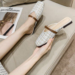 Slippers women's summer 2022 new half drag women's shoes fashion lazy flat shoes women A112-8