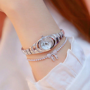 BSLuxury Watches For Women Fashion Gold Luxury Diamond Quartz Clock Small Dial Wrist Watch