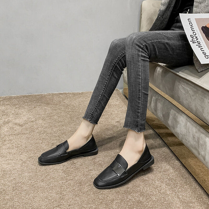 2022 new fashion loafer small leather shoes women's plus size shoes British style shoes 988-56