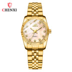 CHENXI Men's Women's Watch Waterproof Business Watch Female Men's Gold fashion quartz Couple Watch CX004A
