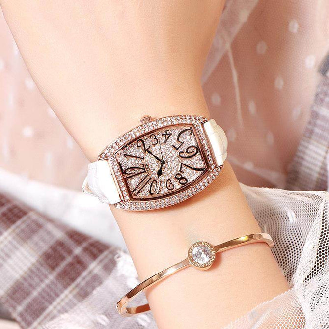 GEDI 12010 Fashion Casual Watch Hot Sale Women Elegant Luxury Diamond Leather Waterproof Ladies Analog Quartz Dress Wristwatch