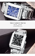 CHENXI Men's watch New Square Steel Band Watch fashion casual waterproof calendar quartz men's casual watch CX-8216