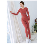 Women's sports suit fashion long sleeve running yoga outdoor clothing 8076 6031