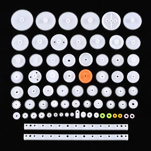 75pcs Plastic Gear Rack Pulley Belt Worm Gear Single and Double Gear Pulley DIY Tool For Robot Accessories
