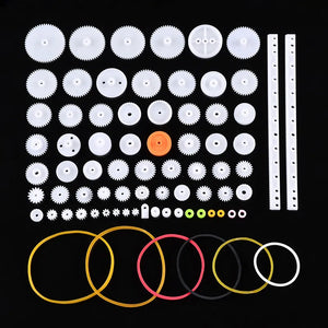 75pcs Plastic Gear Rack Pulley Belt Worm Gear Single and Double Gear Pulley DIY Tool For Robot Accessories