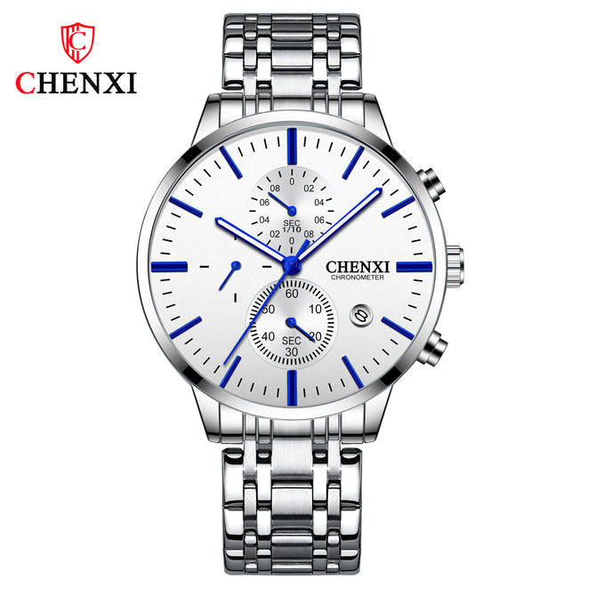 CHENXI Creative Style Watch Men's Multi-Function Sports Watch Men's Fashion Luminous Watch cx-971 steel