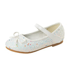 2021 new Korean bow princess children's shoes hook and loop sequined flat shoes for children and girls dancing shoes 1799-25