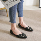 Korean shoes women 2022 new flat sole single shoes women's large size pointed head shoes office lady causal flat shoes 222-4