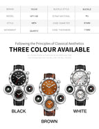 Oulm Ouli Men's Watch Compass multifunctional sports Watch leahter Casual Quartz Watch 1149