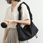 New Korean nylon handbag net red small fresh drawstring single shoulder bag leisure literature and art pleated messenger bag srb02