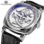 New Forsining Men's Fashion Casual Dragon Tiger Leopard Pirate Pattern Automatic Mechanical men business Watch SLZe255