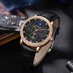 KIMSDUN brand retro carved sun moon and stars high-end men's waterproof mechanical watch K-2190A