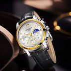 KIMSDUN Moon Phase Men's Watch Men's Fashion Watch Waterproof Multifunctional Chronograph Quartz Watch K-1801B