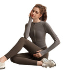 2022 new yoga clothes women's long-sleeved zipper jacket tight-fitting sports running professional fitness suit 205+181