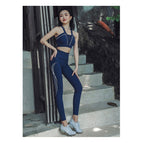 Women's yoga suit fashion slim gathering running dancing outdoor sports clothing Y26S5514 Y26K5512