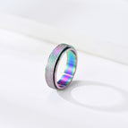 Titanium steel frosted rotatable ring seven color pearl sand stainless steel decompression Ring Bracelet
