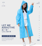 High Quality 1PC 145*68CM EVA Unisex Raincoat Thickened Waterproof Rain Coat Women Men Black Camping Waterproof Rainwear Suit