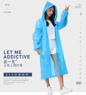 High Quality 1PC 145*68CM EVA Unisex Raincoat Thickened Waterproof Rain Coat Women Men Black Camping Waterproof Rainwear Suit