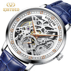 KINYUED couple diamond thin mechanical watch hollow leather fashion business watch J076
