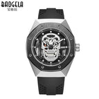 BAOGELA Skull Silicone Men's Watch Waterproof Luminous Sports Quartz Watch 1902