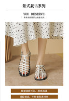 Sandals women's 2022 summer new sandals soft bottom braided all-match one-word buckle flat Roman shoes lady 998-3