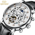 KINYUED business leather men's mechanical watch hollow waterproof mechanical watch JYD-J026