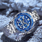 Kimsdun Watch Seahorse Watch Men's Waterproof Luminous Men's Watch Multifunction Quartz Casual Watch K-1807B steel