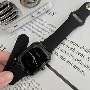 Guou fanshion watch women's 2023 new jelly design small square watch simple fashion Silicone Tape women's Watch