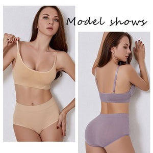 Women's plus size underwear no rims shoulder strap adjustment sexy gathering Panties and bra set 1606