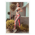 Women's fashion sports suits running yoga vest and quick-drying pants two pieces Y26B0452 / 3