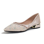 Women's single shoes summer 2022 rhinestone pointed toe thick heel high-heeled shoes women's French plus size women's shoes 33-43 M7