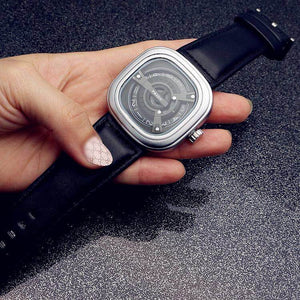 PaiDu Punk Style Square Turntable Boys' Watch Fashion Men's Turntable Fashion Watch Versatile Belt Quartz Watch