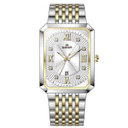 SWISH 0118 New rectangular men's steel belt simple sports outdoor calendar quartz watch waterproof watch