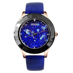 GUOU 8026 Fashion Women's Watches Luxury Watches waterproof Bracelet Ladies Watch Women Leather Diamond watch