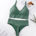 Underwear women's thin no steel ring sexy gathered bra triangle cup beauty vest comfortable panties bra set 1608