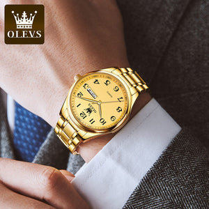 OLEVS Men's and women's watches fashion waterproof steel strap calendar trend business quartz casual watch 5567