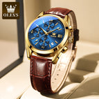OLEVS Watch for men multi-functional watch three eyes sports waterproof men watch 2872ss