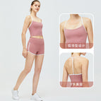 Yoga Clothes T Shape Beauty Back BRA Color Matching Sports Underwear Fitness Vest with Chest Pad