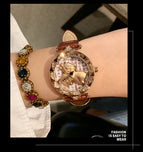 Dimini Little Golden Pig Transit Ladies Watch Leather fashion lovely Watch Waterproof Quartz women Watch 88246
