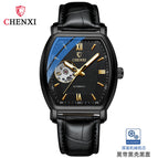 CHENXI High-end mechanical watch men's automatic fashion square hollow watch men's waterproof mechanical casual men watch CX-8815A
