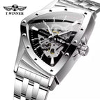 New Winner European American Style Men's Fashion Casual Hollow Triangle Automatic Mechanical men business Watch SLZg120