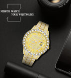 Missfox 2643 new trend fashion waterproof hip hop full Diamond Men's Watch Bracelet popular