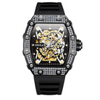 ONOLA ON3829D watch for men Fashion full diamond automatic mechanical watch men's silicone strap waterproof watch