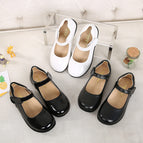 2021 girls' leather shoes black and white children's show shoes spring and autumn new big children princess dress shoes elementary school single shoes 032