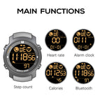 NORTH EDGE Laker Original Smart Watch For Men Waterproof 50M Heart Rate Digital Outdoor Sport watches Smartwatch Bluetooth For Android IOS-black