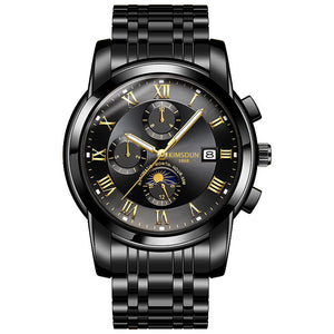 KIMSDUN Business Moon Phase Calendar Multifunctional Men's Mechanical Watch Men's Watch Waterproof Automatic Watch K-1894A