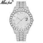 Missfox 2643 new trend fashion waterproof hip hop full Diamond Men's Watch Bracelet popular